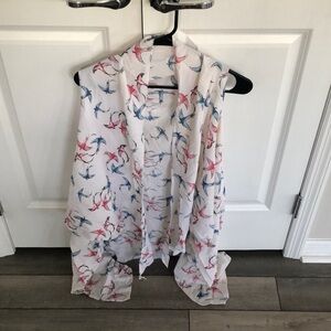 Bird Print Sheer Tunic